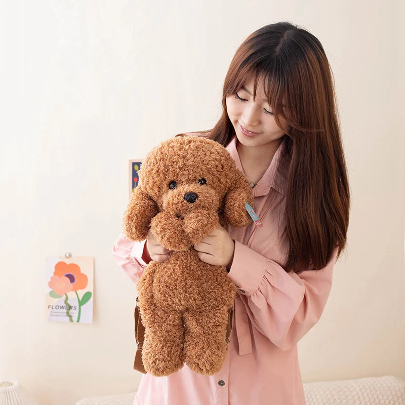 Kawaii 35/45CM Creative White Brown Dog Soft Plush Backpack School Bag Sofa Girls Kids Birthday Christmas Presents Home Decor
