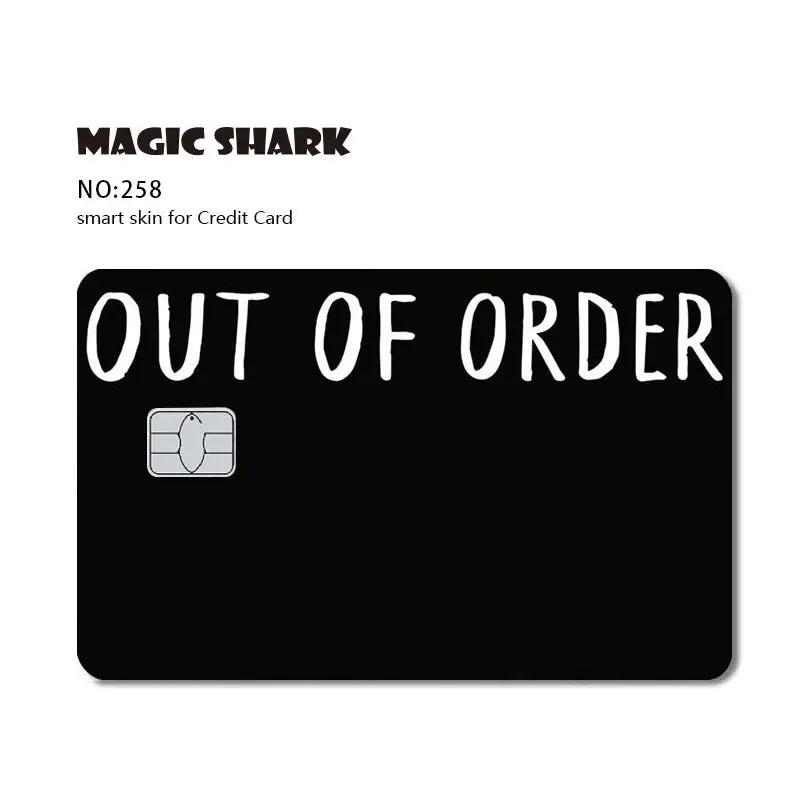 Magic Shark Dog Meme Hunter Snake Stonks 3M Matte PVC Front Sticker Film Cover Skin for Bank Debit Credit Card