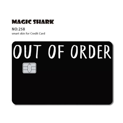 Magic Shark Dog Meme Hunter Snake Stonks 3M Matte PVC Front Sticker Film Cover Skin for Bank Debit Credit Card
