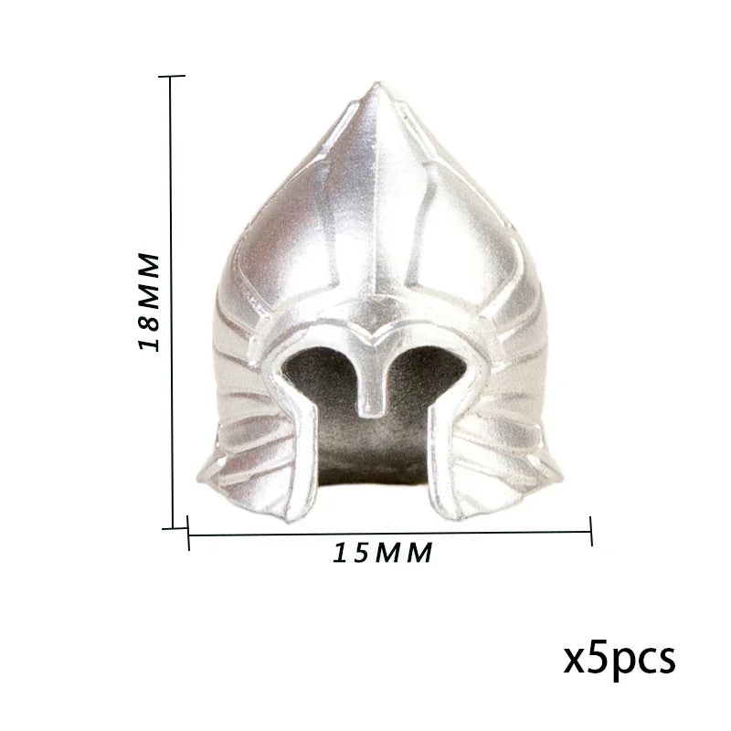 Viking Pirate Age Bullhorn Hat Medieval Knight Roman Warrior Soldier Helmet Action Figures Building Blocks Toys For Children