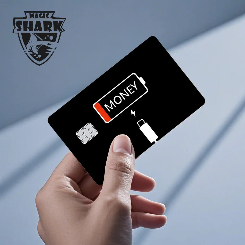 2025 New Magic Shark Anime Money Charge 404 Error ID Game Machine Film Skin Sticker for Debit Bank Credit Card