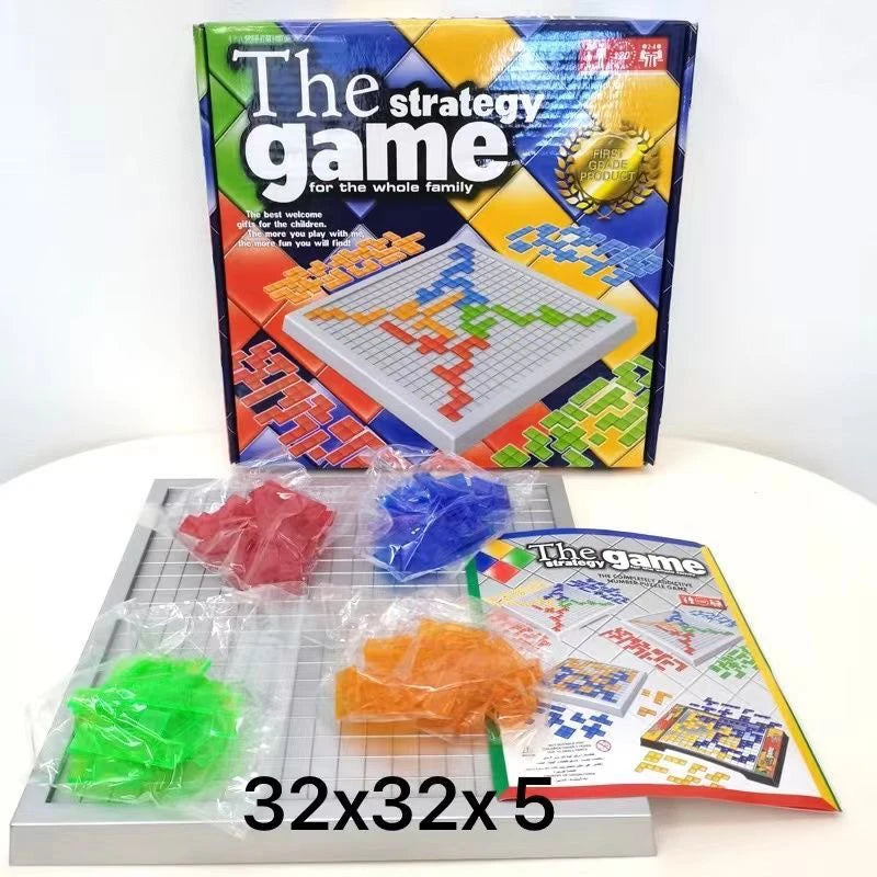 Children Intellectual Puzzle Strategy Board Educational Toys Colored Squares Game Kids Family Party Indoor Desktop Jigsaw Games