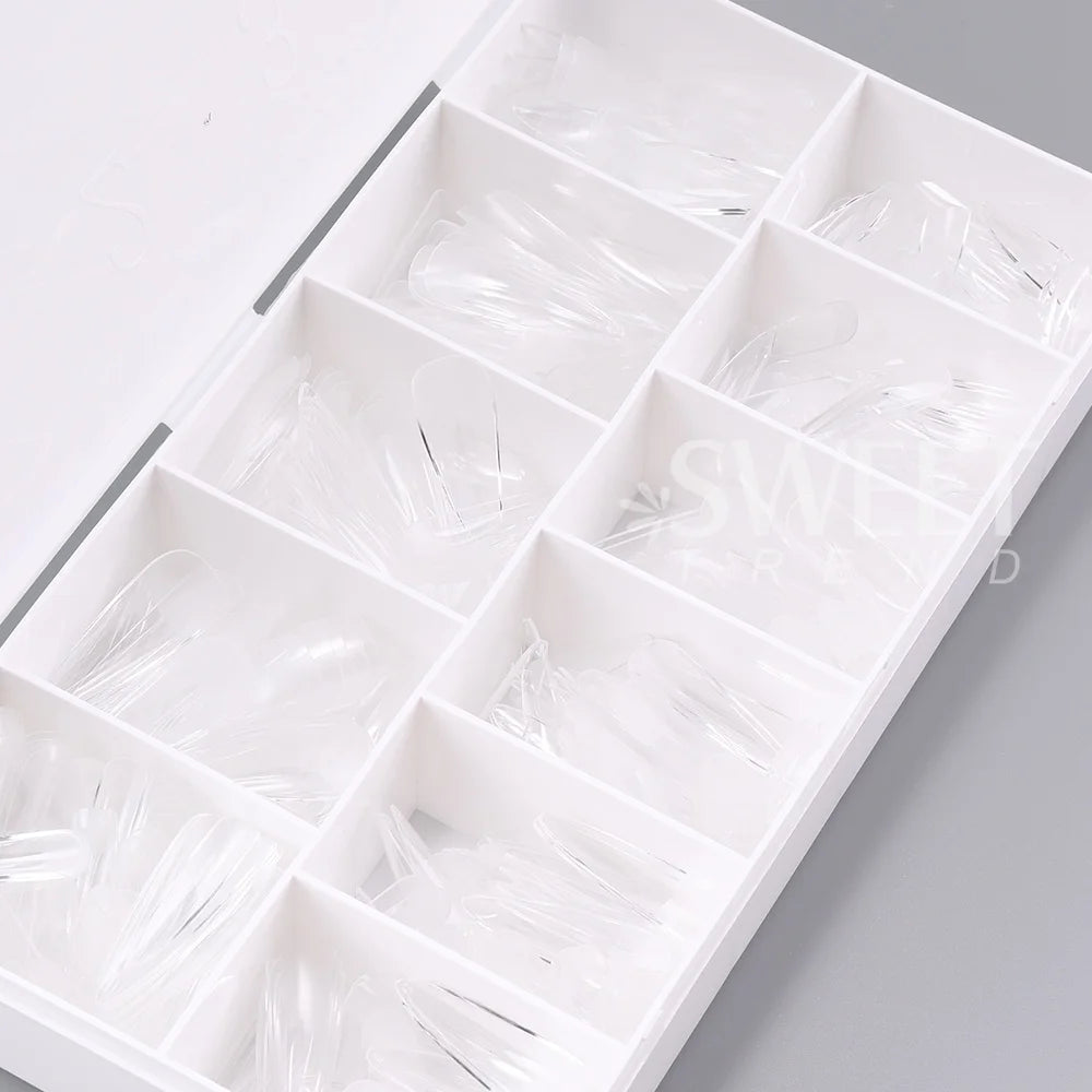 550pcs Soft Gel Nail Tips Medium Short Almond Coffin Full Cover Matte Extension Tool Acrylic Press on Nail French Manicure Decor