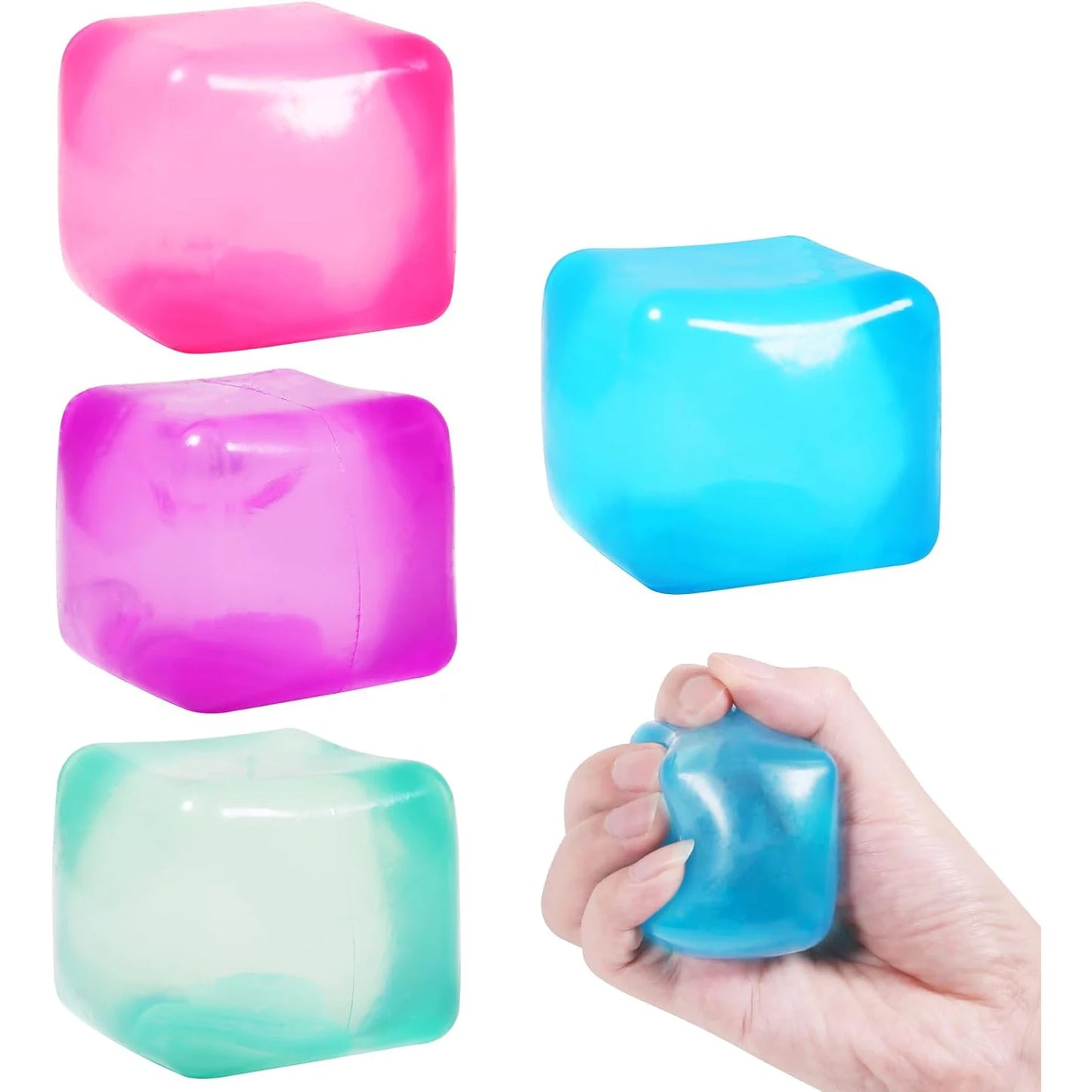 High Density Gel Ice Cube Square Decompression Vent Toy Squishy Stress Ball Squeeze Toys Stress Relief Sensory Toy