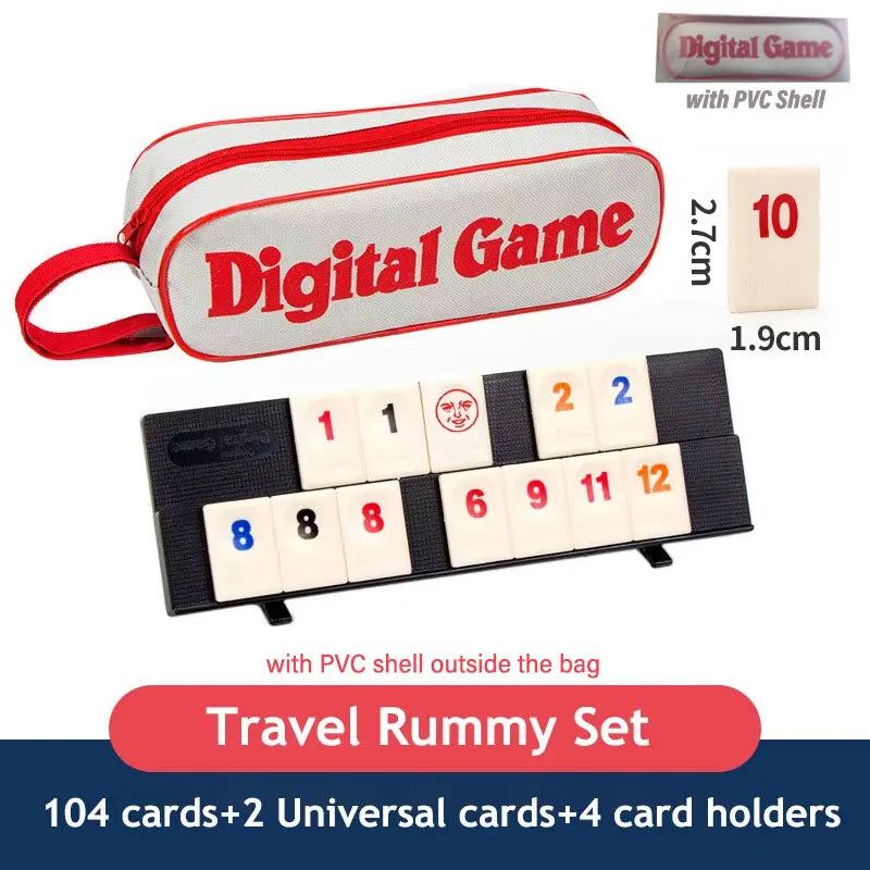 Travel Rummy, Mahjong, Rummybrix, Number Game Cards - Adult Leisure Party Board Game Travel Game