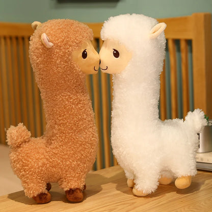 Furry Plush Llama Alpaca Plush Toy Stuffed Soft Long Plush Lifelike Alpaca Sheep Hug Throw Pillow Animals Nap Sleeping Pillow