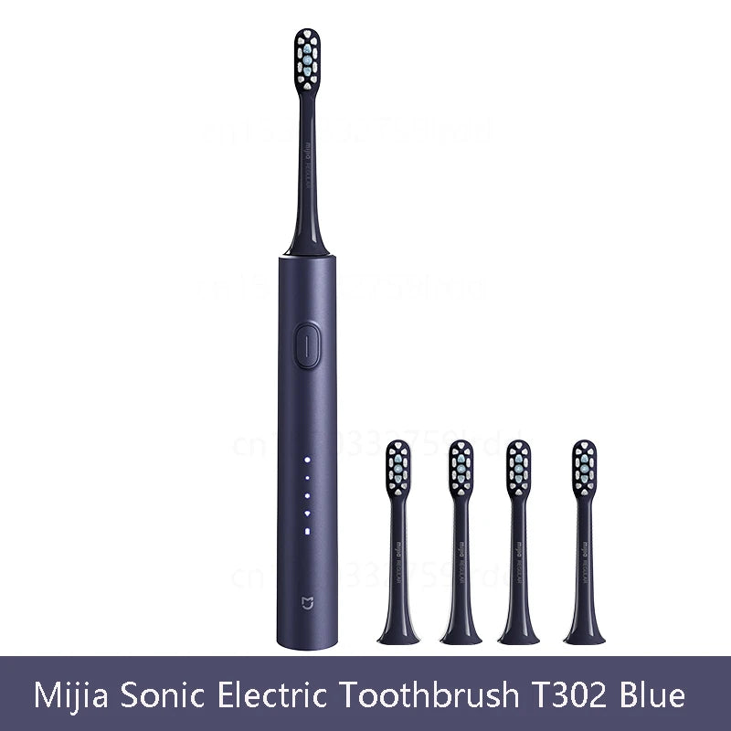 Mijia Sonic Electric Toothbrush T302 3colors 4 Brush Heads IPX8 Water Proof 360° Wireless Charging 4 Modes Cleaning Teeth