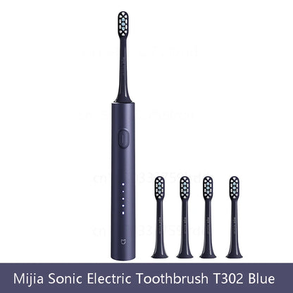 Mijia Sonic Electric Toothbrush T302 3colors 4 Brush Heads IPX8 Water Proof 360° Wireless Charging 4 Modes Cleaning Teeth