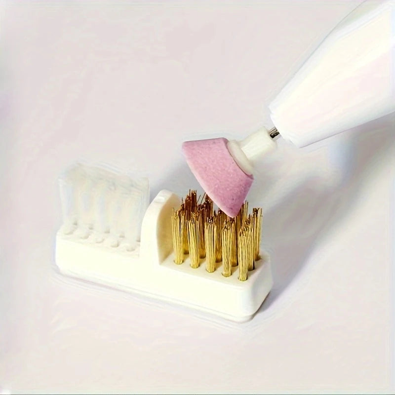 Copper Wire Nail Drill Bit Polishing Head Cleaning Brush Remove Dust Soft Hair Tools