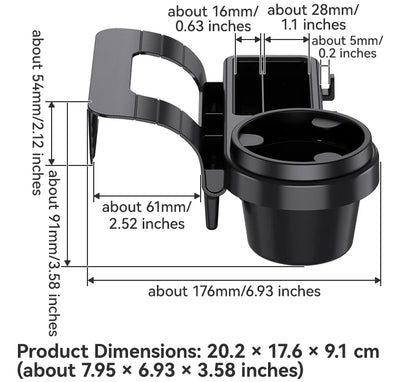 Car Cup Stand Phone Holder Mount Tray Side Door Window Storage Barrel Pocket Hanging Storage Rack with Auto Interior Accessories