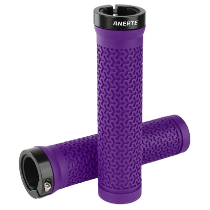 ANERTE Rubber Bicycle Grips 22mm Purple Brown Orange Black Ergonomic MTB Handlebar Grips for Dirt Pit BMX Mountain Bike Grips