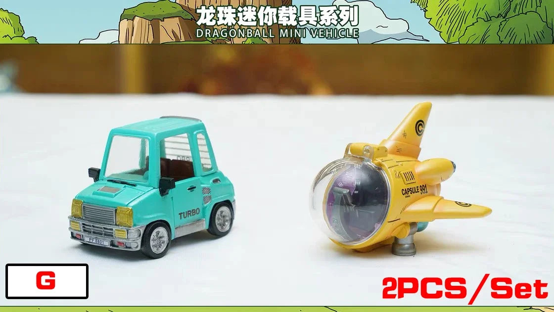 2pcs/set 10cm Anime Dragon Ball Z Capsule Spaceship Vegeta Goku space pod Figure PVC Goku Collectible Model Toys Gifts