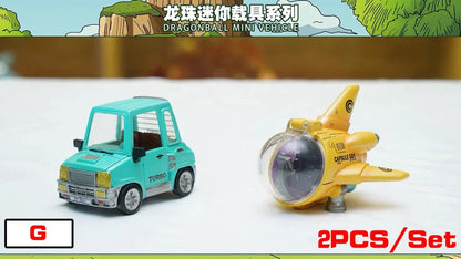 2pcs/set 10cm Anime Dragon Ball Z Capsule Spaceship Vegeta Goku space pod Figure PVC Goku Collectible Model Toys Gifts