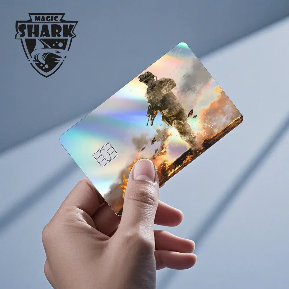 2025 New Cute Holographic Mouse Cat No Fade Laser Reflective Front Skin Cover Skin Sticker for Credit Card Debit Bank Card