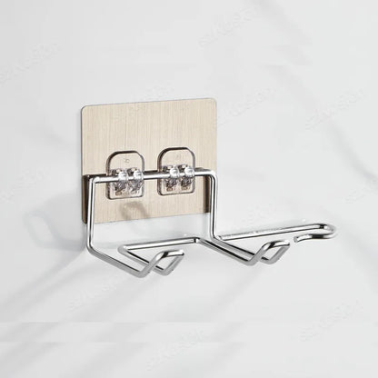 Hair Dryer Bracket Wall Mounted Hair Dryer Bracket Washroom Accessories Self-adhesive Home Storage Rack Bathroom Accessories