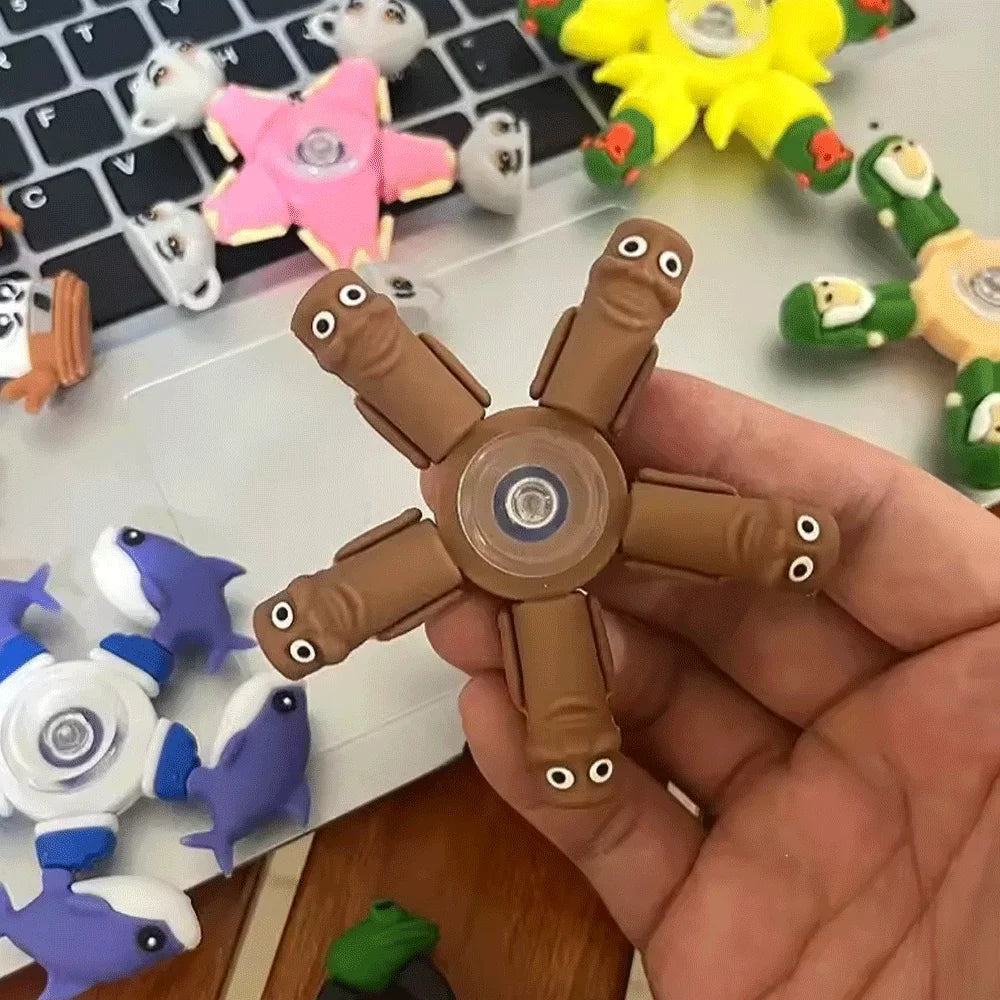 Italian Brainrot Tung Deformed Fidget Spinner Chain Toy Antistress Hand Spinner Vent Toy Adult Stress Relief Fidget Sensory Gyro
