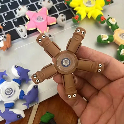Italian Brainrot Tung Deformed Fidget Spinner Chain Toy Antistress Hand Spinner Vent Toy Adult Stress Relief Fidget Sensory Gyro