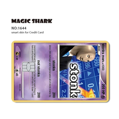 2025 New Magic Shark Anime Money Charge 404 Error ID Game Machine Film Skin Sticker for Debit Bank Credit Card