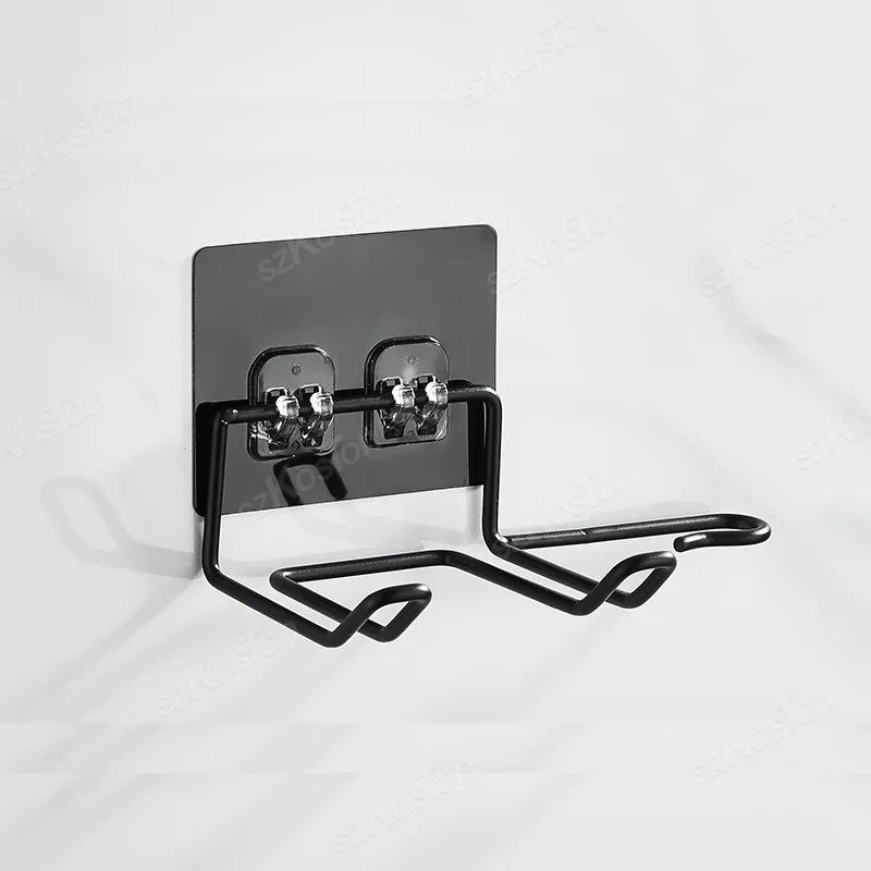 Hair Dryer Bracket Wall Mounted Hair Dryer Bracket Washroom Accessories Self-adhesive Home Storage Rack Bathroom Accessories