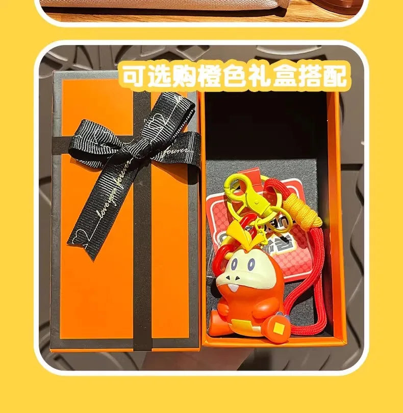 Genuine Pokemon Keychain Pikachu Gengar Sylveon Sprigatito Quaxly Fuecoco Anime Action Figure Toy Keyring Fragrance Pendant Gift