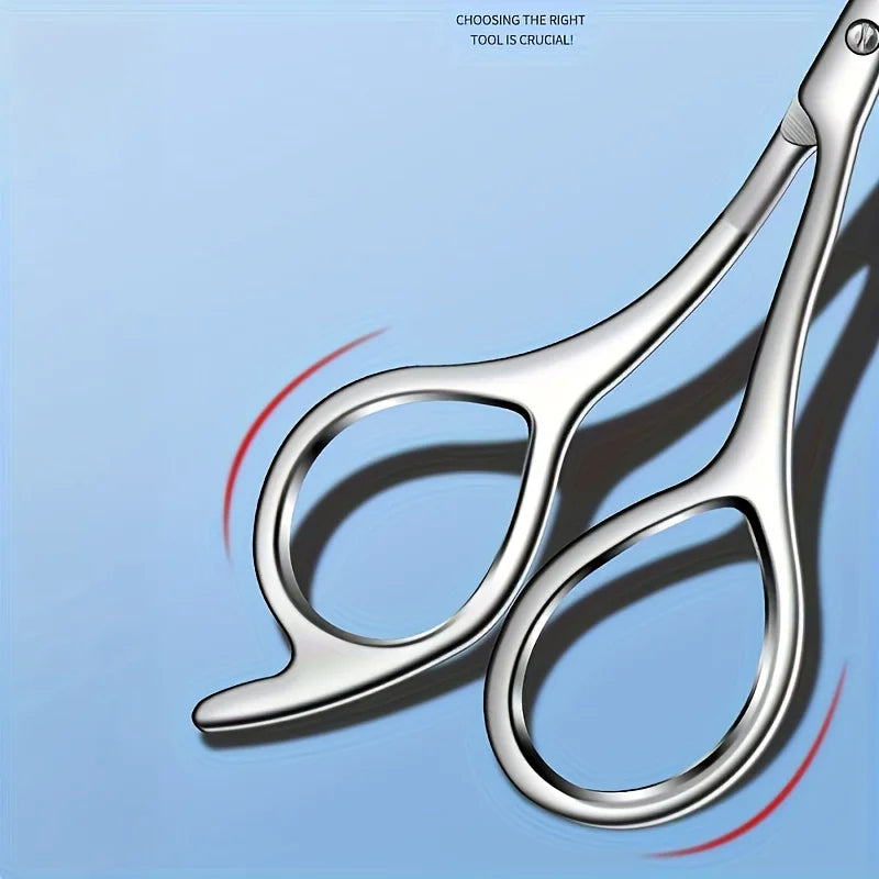 Professional Stainless Steel Eyebrow Scissors with Comb Teeth and Tweezers-Style Tip Heavy-Duty Sharp Blades Serrated Edge
