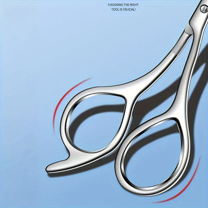 Professional Stainless Steel Eyebrow Scissors with Comb Teeth and Tweezers-Style Tip Heavy-Duty Sharp Blades Serrated Edge