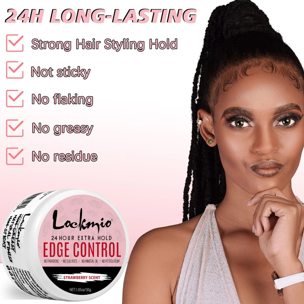 Women and Kid 30g Edge Control Gel Long Lasting Hold Control Wax Natural Finishing Anti-frizz Hair Wax Smoothing Styling Pomade