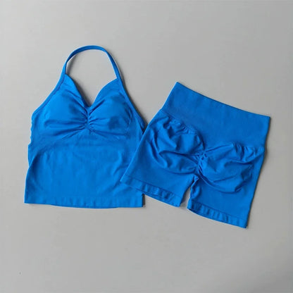 NO LOGO Women's Longline Strappy Backless Gym Top Scrunch Workout Open Back Bra Tank Top for Running Yoga Shirt