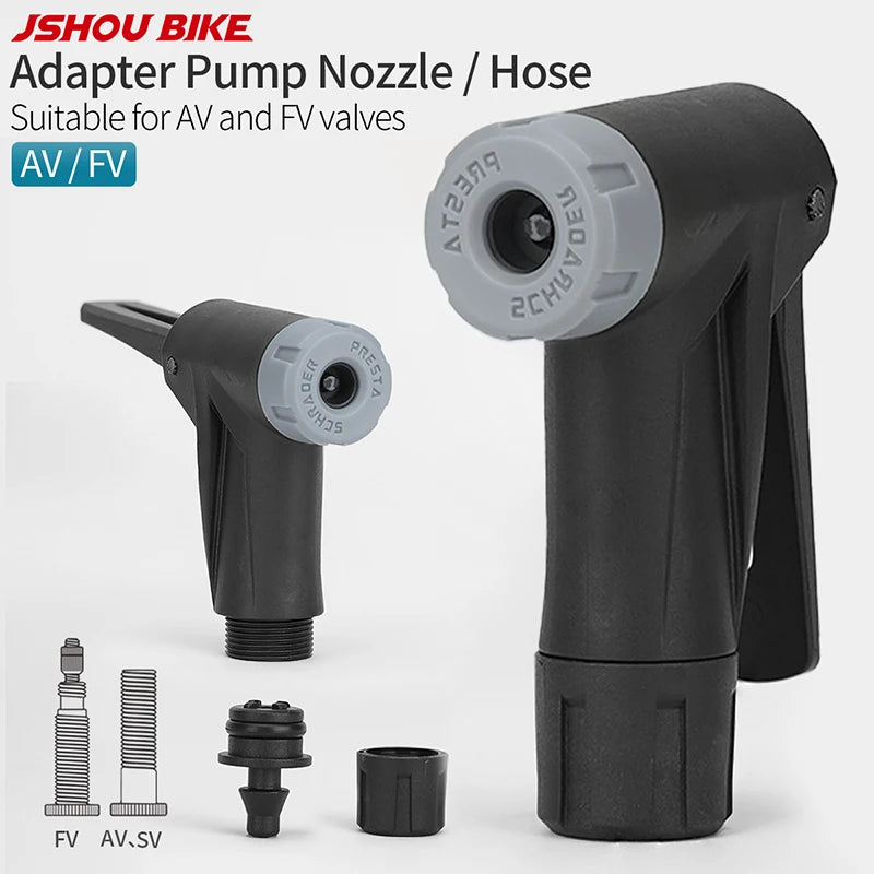 Bicycle Pump Nozzle Head Adapter for Bike Floor Pump AV FV Hose MTB Road Bike Pump Replacement Smart Valve Head Pump Parts