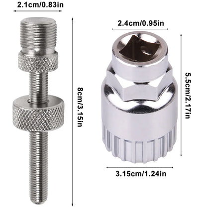 Bicycle Bottom Bracket Remover, Bike Bottom Bracket Tool with Anti‑Drop Device Crank Puller Remover 20 Teeth Anti-Slip Tool