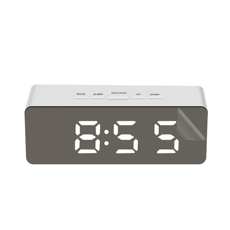 Digital Alarm Clock LED Electronic Desktop Clock with Temperature for Bedroom Home Office Teens Kids