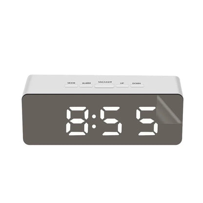 Digital Alarm Clock LED Electronic Desktop Clock with Temperature for Bedroom Home Office Teens Kids