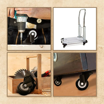 4pcs/lot Furniture Casters Wheels PP Fixed Swivel Caster Roller Wheel For Heavy Duty Platform Trolley Chair Household Accessory