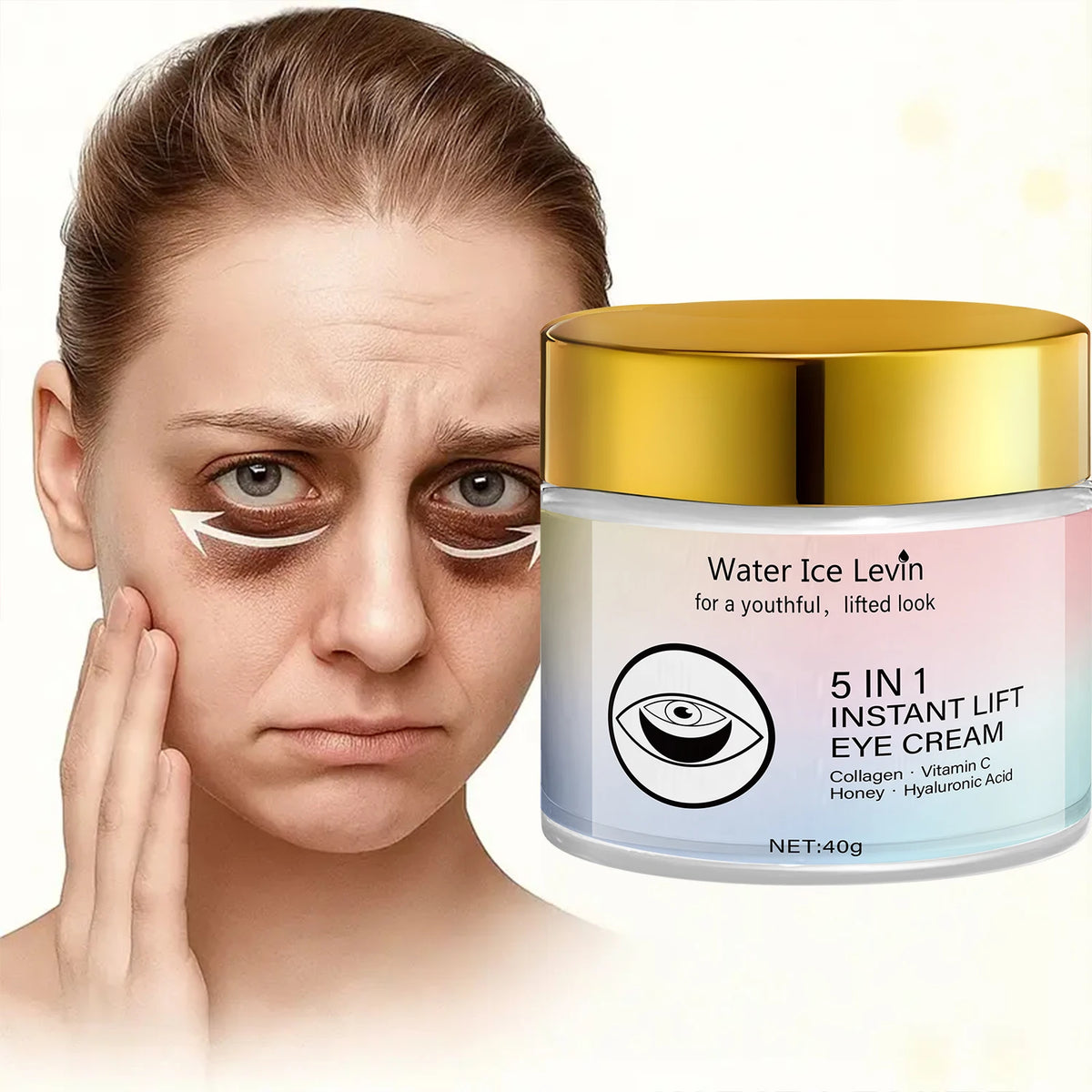 Eye Cream, Vitamin-Enhanced for Brightening and Anti-Oxidation, Retinol for Deep Nourishment, Multi-Essence Complex Formula, Lightweight Texture, Easy to Absorb, Stylish Design