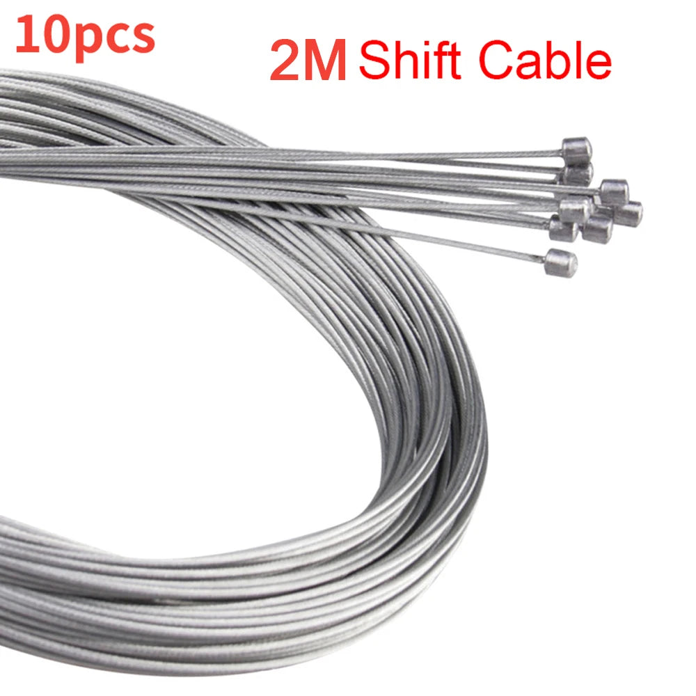 5/10PC 1.7/2M MTB Bicycle Brake Line Bike Stainless Steel Gear Shift Cable Road Bike Speed Line Fixed Gear Inner Cable Line Wire