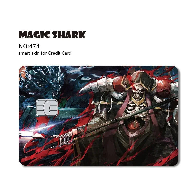 Magic Shark Cartoon Rabbit Warrior Flower Anime Chocolate PVC Sticker Film Skin Cover for Debit Credit Card
