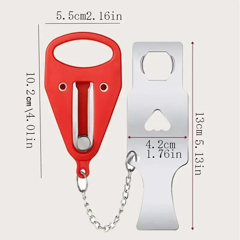 1pc portable travel safety door lock, suitable for travelers and families, universal sleep safety portable travel door lock