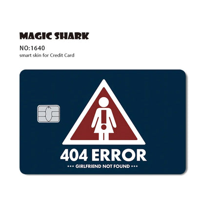 2025 New Magic Shark Anime Money Charge 404 Error ID Game Machine Film Skin Sticker for Debit Bank Credit Card