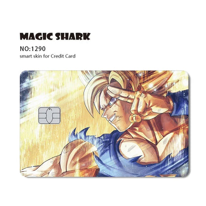 100% New Anime Goku Vegeta Super Saiyan 3M Front Film Skin Sticker Cover for Debit Credit Card