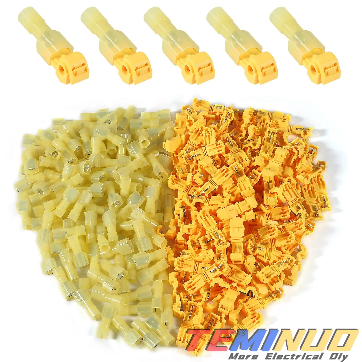 T Tap Wire Connectors, 60/50/40pcs Self-Stripping with Nylon Fully Insulated Male Quick Disconnect splice T Type Electrical Wire