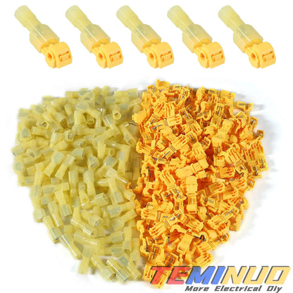 T Tap Wire Connectors, 60/50/40pcs Self-Stripping with Nylon Fully Insulated Male Quick Disconnect splice T Type Electrical Wire