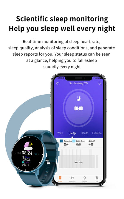 LIGE Smart Watch Women Men Full Touch Screen Bluetooth Call Smartwatch Waterproof Sports Fitness Tracker Watches for Android iOS