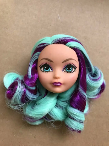 Glasses Eyes With Real Eyelashes Doll Heads Colorful Soft Doll Parts White Skin Doll Accessories Girl Gift Toys Figures