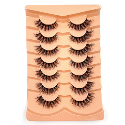 New 7 pairs of thick, 3D simulation mink fur fake eyelashesshort, dramatic fake eyelashes  wholesale full line fake eyelash make