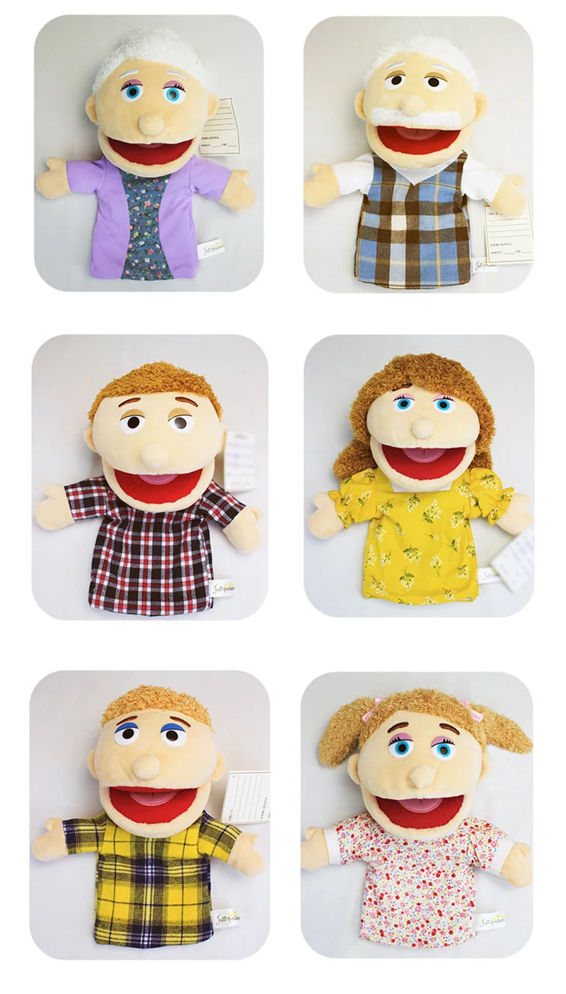 Family Soft Stuffed Toy Doll Dad Mum Brother Sister Cospaly Plush Doll Educational Baby Toys Kawaii Hand Finger Puppet