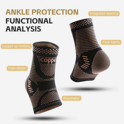 1/2 piece Copper Ankle Brace,Infused Ankle Support Compression Sleeve for Men Women,for Foot Pain,Sprained Ankle,Recovery,sports