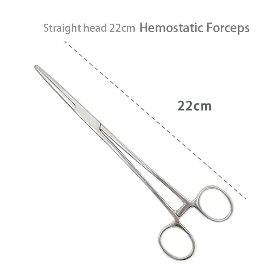 1pc Stainless Steel Hemostatic Forceps Surgical Forceps Tool Hemostat Locking Clamps Forceps Fishing Pliers Curved/Straight Tip