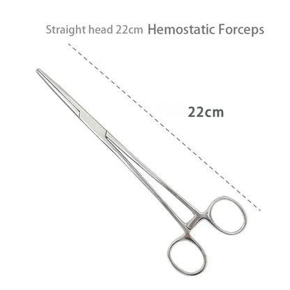 1pc Stainless Steel Hemostatic Forceps Surgical Forceps Tool Hemostat Locking Clamps Forceps Fishing Pliers Curved/Straight Tip