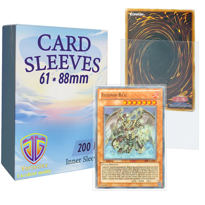 200 PCS Inner Card Sleeves Perfect Fit MTG/YGO Game Cards ,Sports Cards,Football Cards, Inner Card Sleeves Is Smooth And Tough