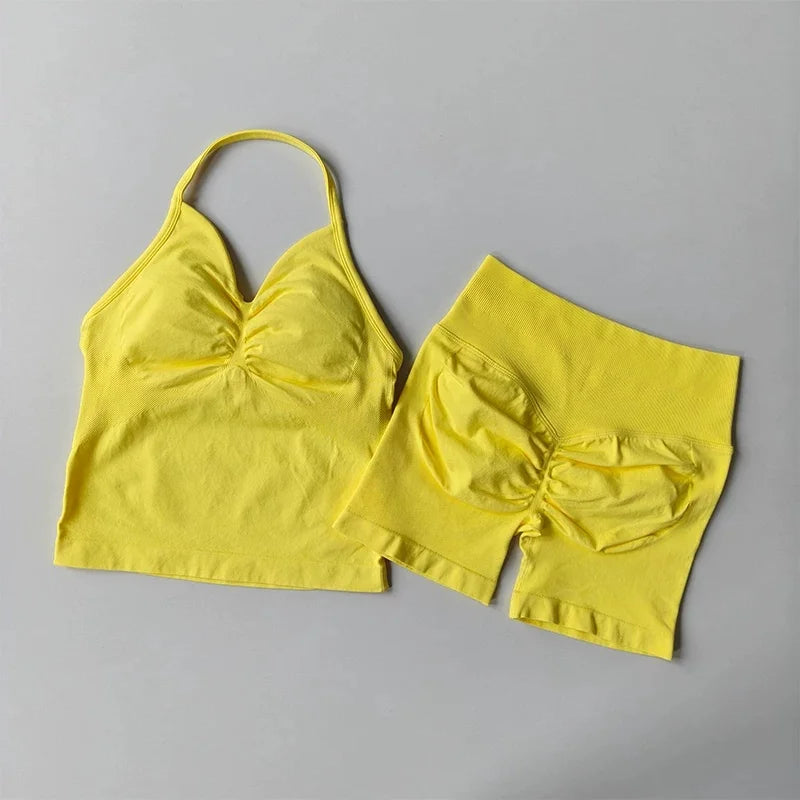 NO LOGO Women's Longline Strappy Backless Gym Top Scrunch Workout Open Back Bra Tank Top for Running Yoga Shirt